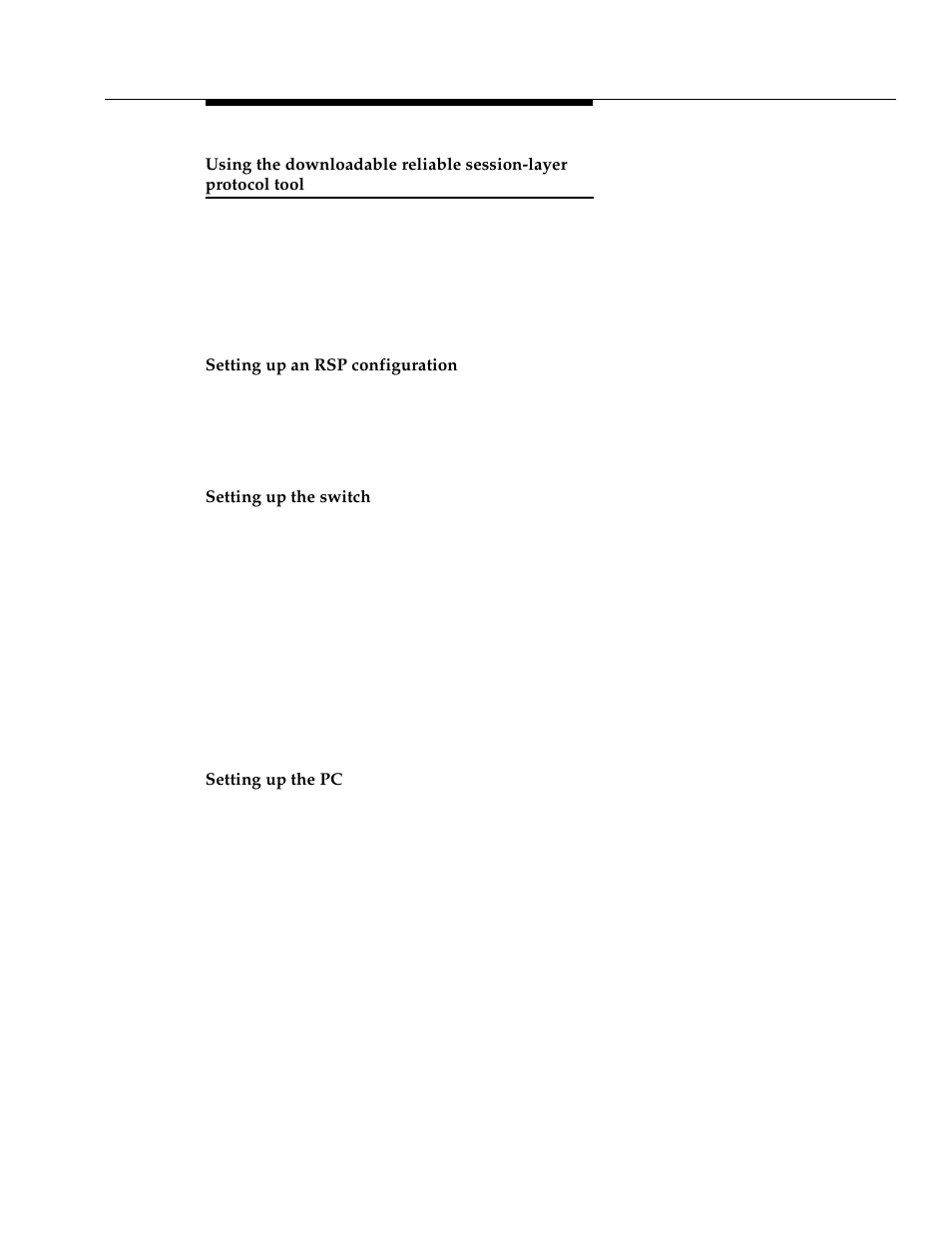 Setting up an rsp configuration, Setting up the switch, Setting up the pc | Using | Avaya 555-233-116 User Manual | Page 229 / 246