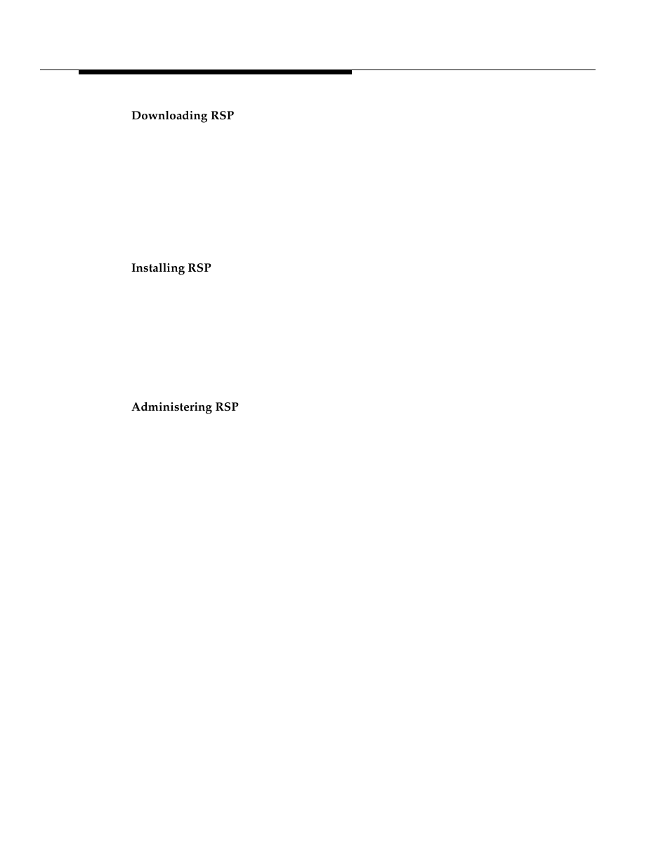 Downloading rsp, Installing rsp, Administering rsp | Avaya 555-233-116 User Manual | Page 230 / 246