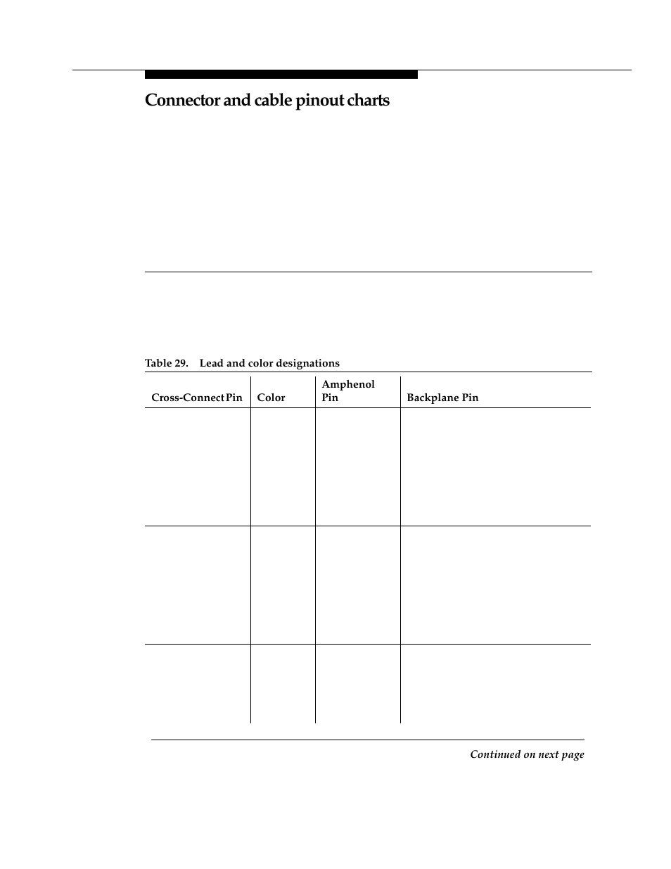 A connector and cable pinout charts, Connector and cable pinout charts, Appendix a, ‘‘connector and cable pinout charts | Avaya 555-233-116 User Manual | Page 231 / 246