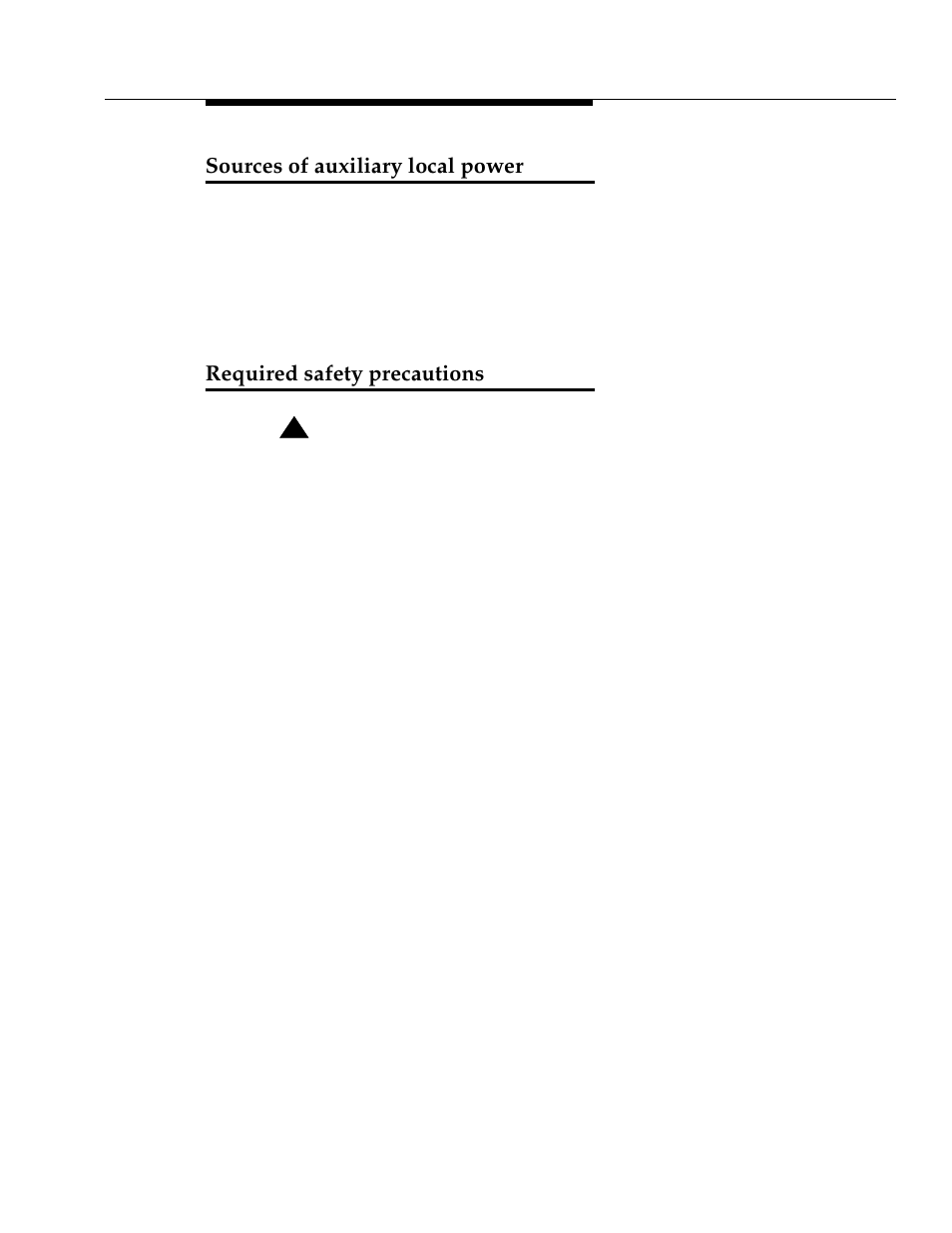 Sources of auxiliary local power, Required safety precautions | Avaya 555-233-116 User Manual | Page 31 / 246