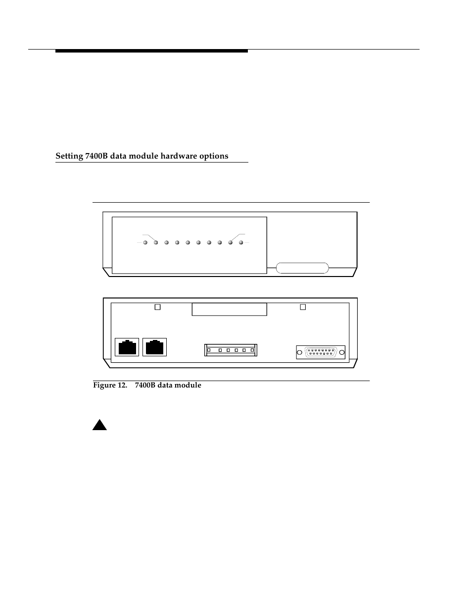 Setting 7400b data module hardware options, Warning | Avaya 555-233-116 User Manual | Page 52 / 246