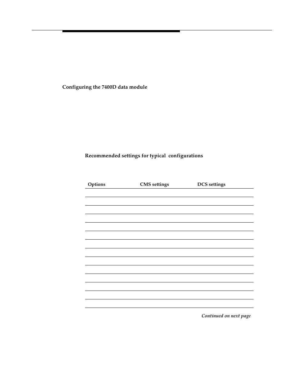 Configuring the 7400d data module | Avaya 555-233-116 User Manual | Page 83 / 246