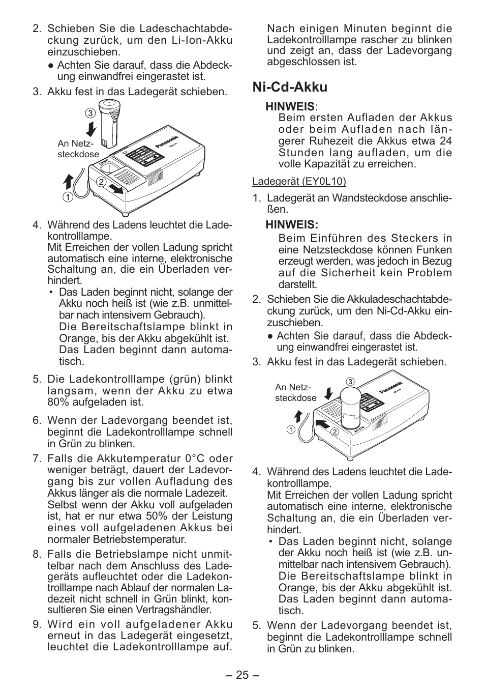 Ni-cd-akku | Panasonic EY7411 User Manual | Page 25 / 140