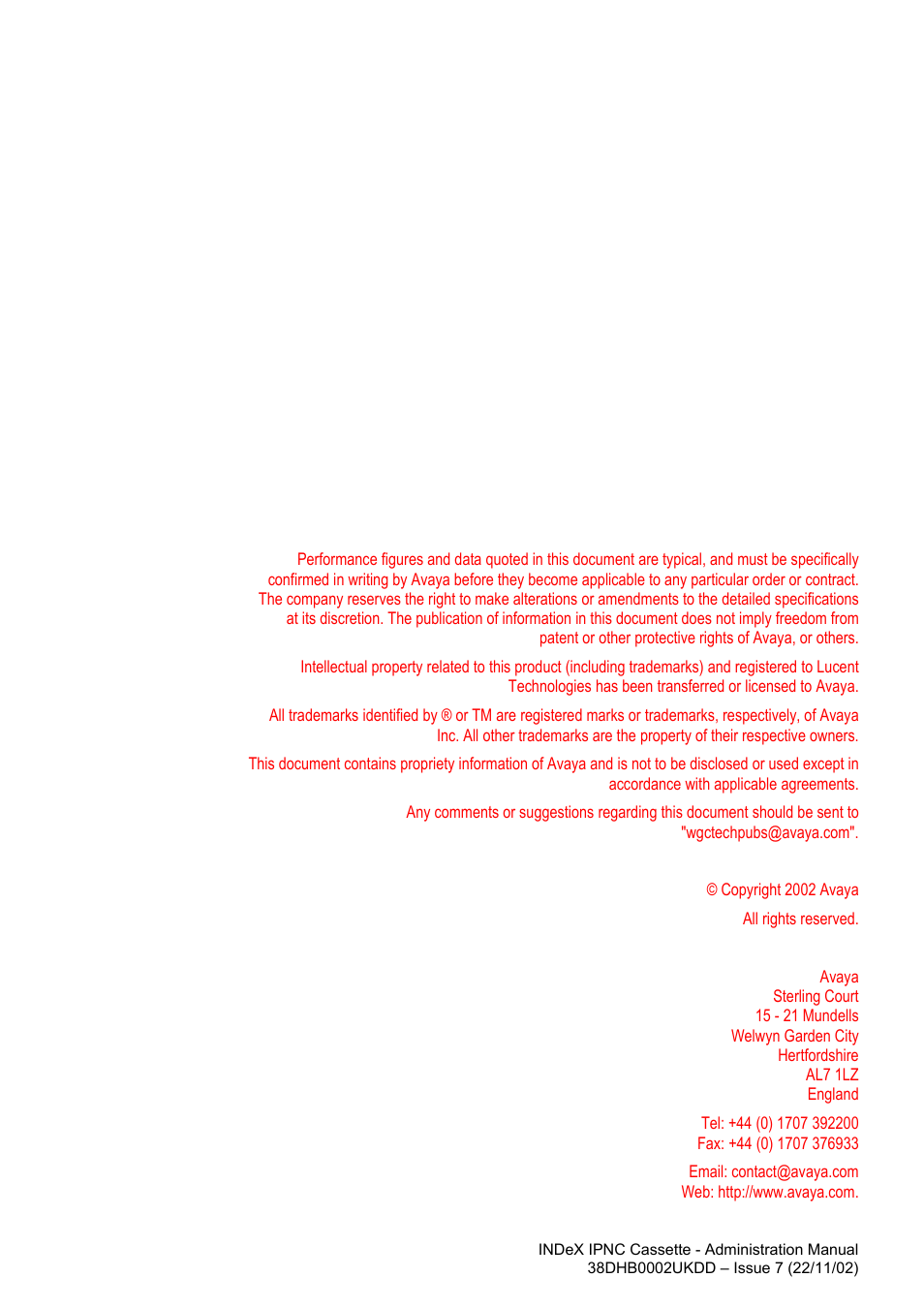 Avaya 38DHB0002UKDD User Manual | Page 144 / 144
