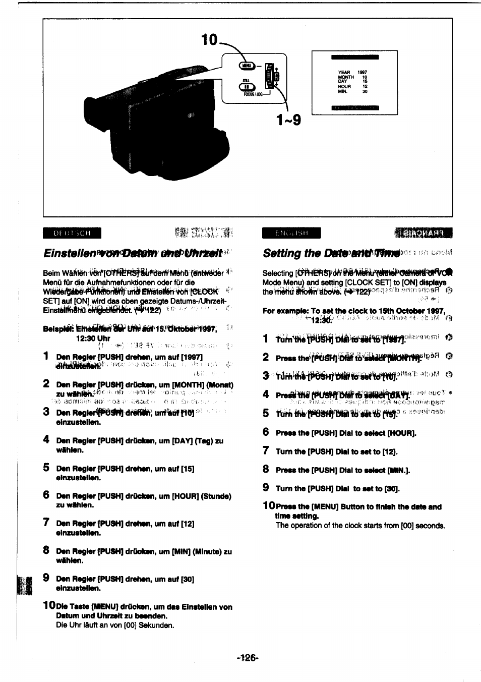 3 danragtorfiiiädrl|dh)fiii>;unfteäft1<q, Thewi^'i^^aboye, Einstellenmwtkiteiln eimf>uhpmt | Setting the | Panasonic NVDS1EG User Manual | Page 126 / 180