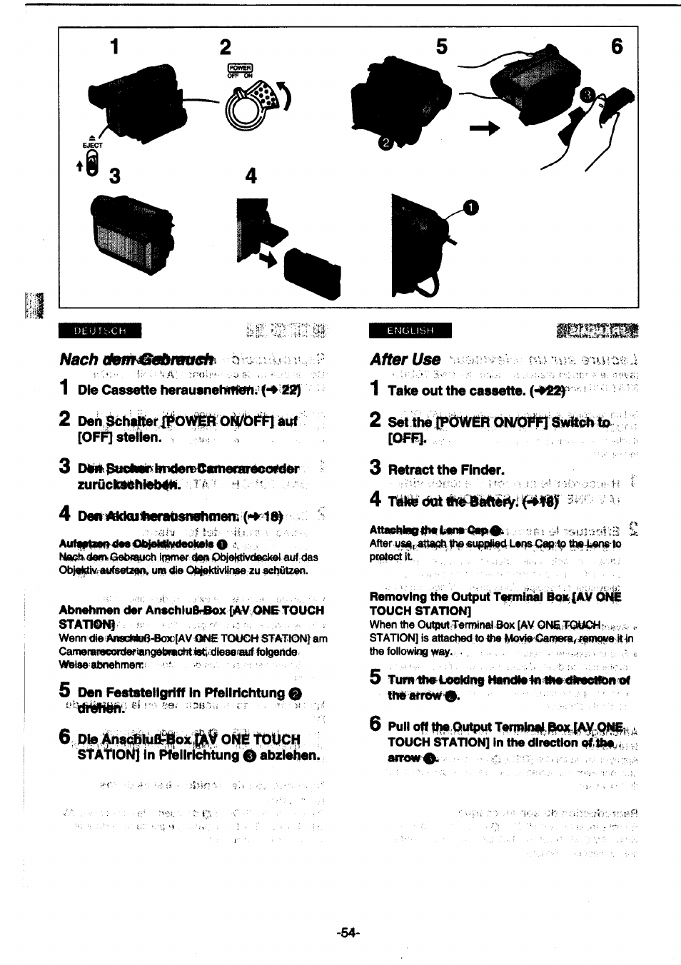 Nach ектшвьп№№1, After use | Panasonic NVDS1EG User Manual | Page 54 / 180