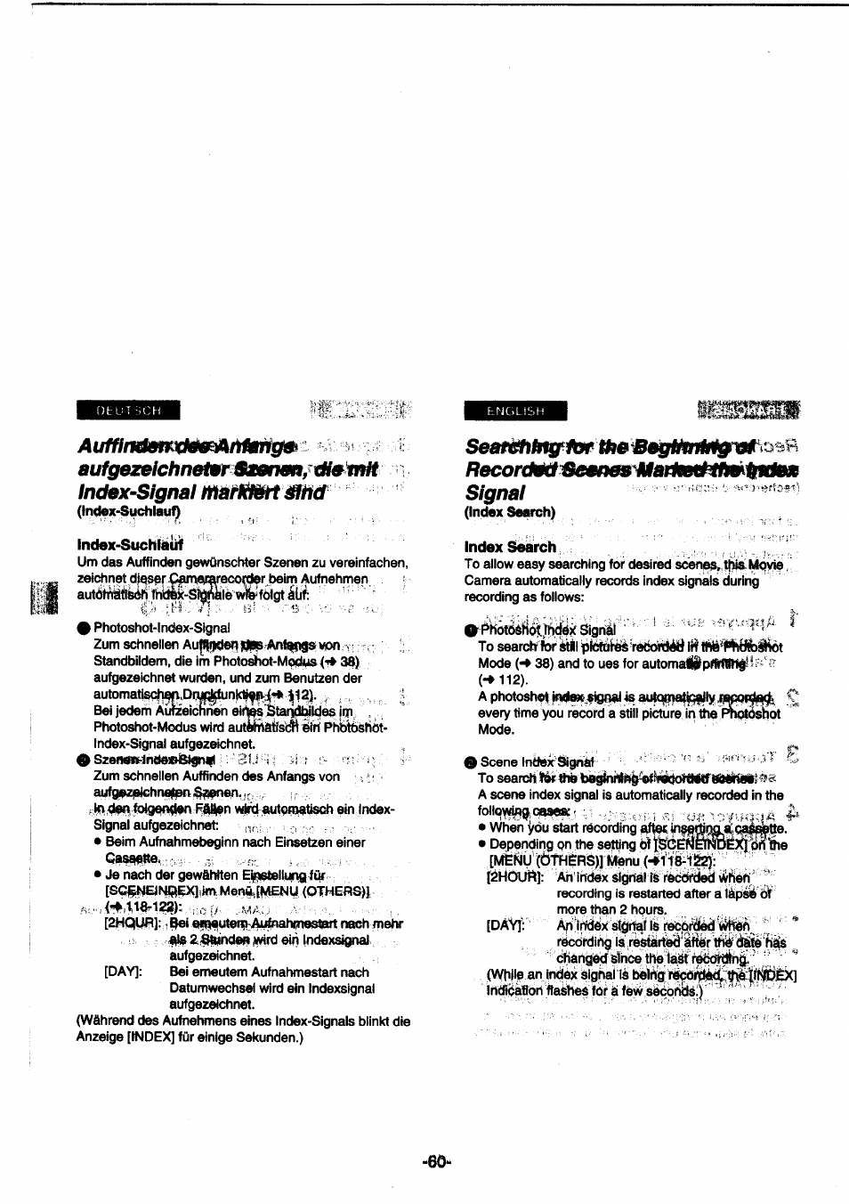 Index-signal máñiñm&lher, Signal, Is«4a | Panasonic NVDS1EG User Manual | Page 60 / 180