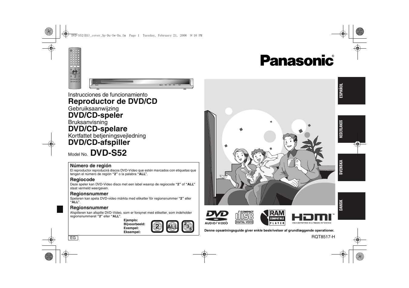 Panasonic DVDS52 User Manual | 88 pages