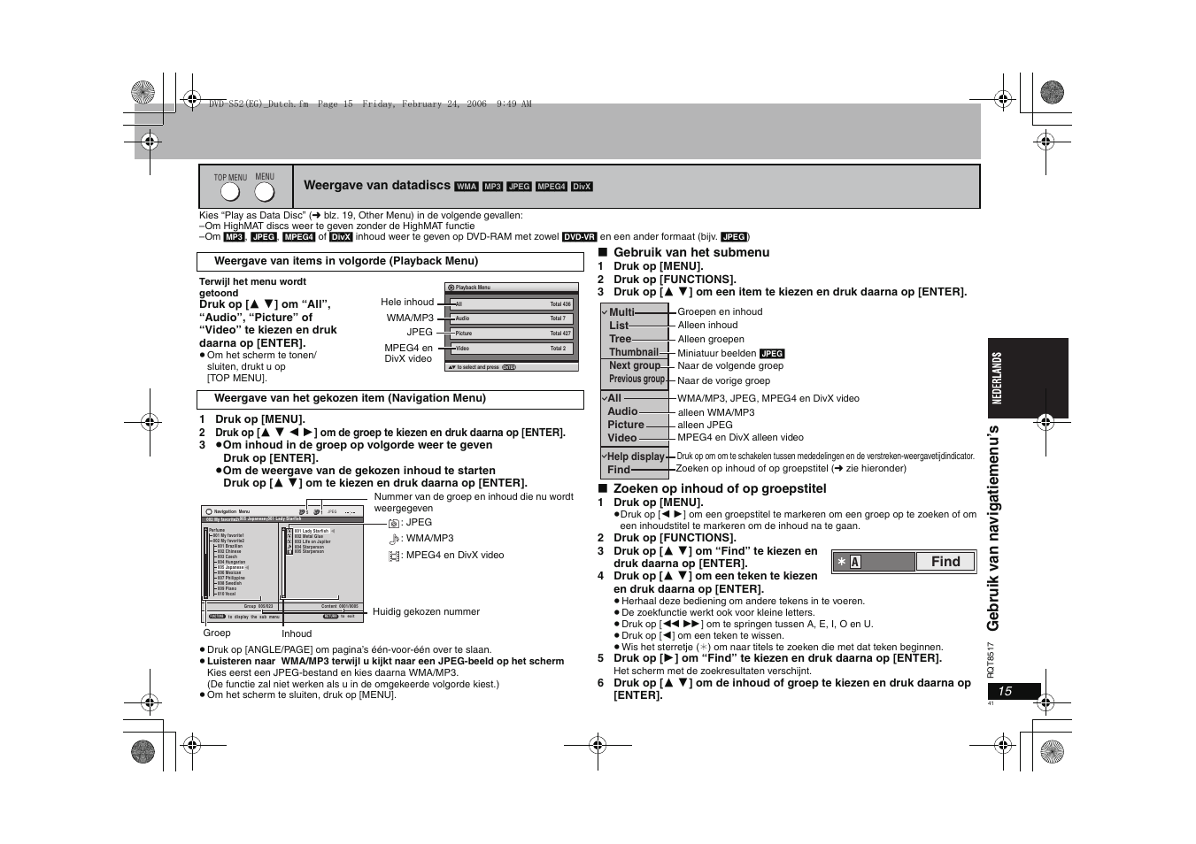 Find | Panasonic DVDS52 User Manual | Page 41 / 88