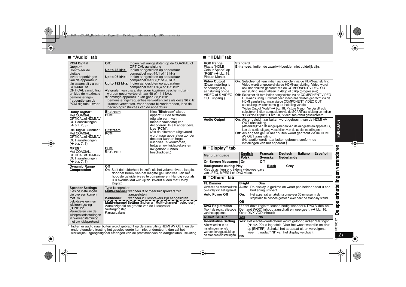 Panasonic DVDS52 User Manual | Page 47 / 88