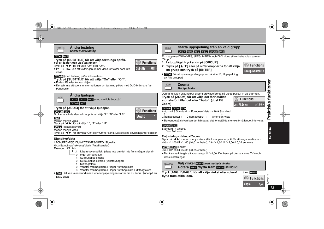 Pra k ti ska funkt ione r | Panasonic DVDS52 User Manual | Page 65 / 88