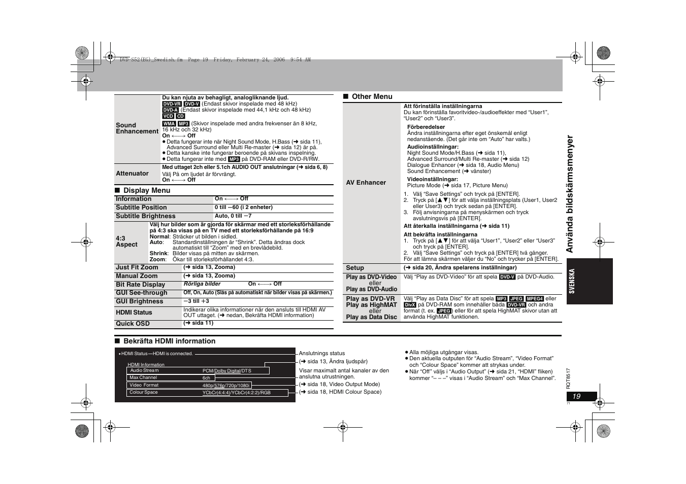 An v ända bil dskärmsmen y er | Panasonic DVDS52 User Manual | Page 71 / 88