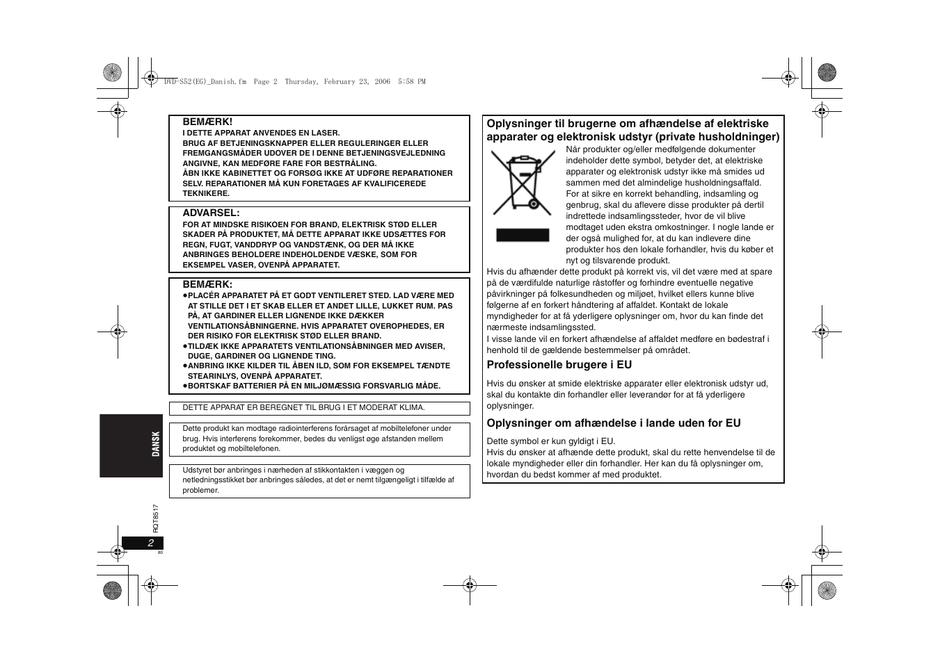 Panasonic DVDS52 User Manual | Page 80 / 88