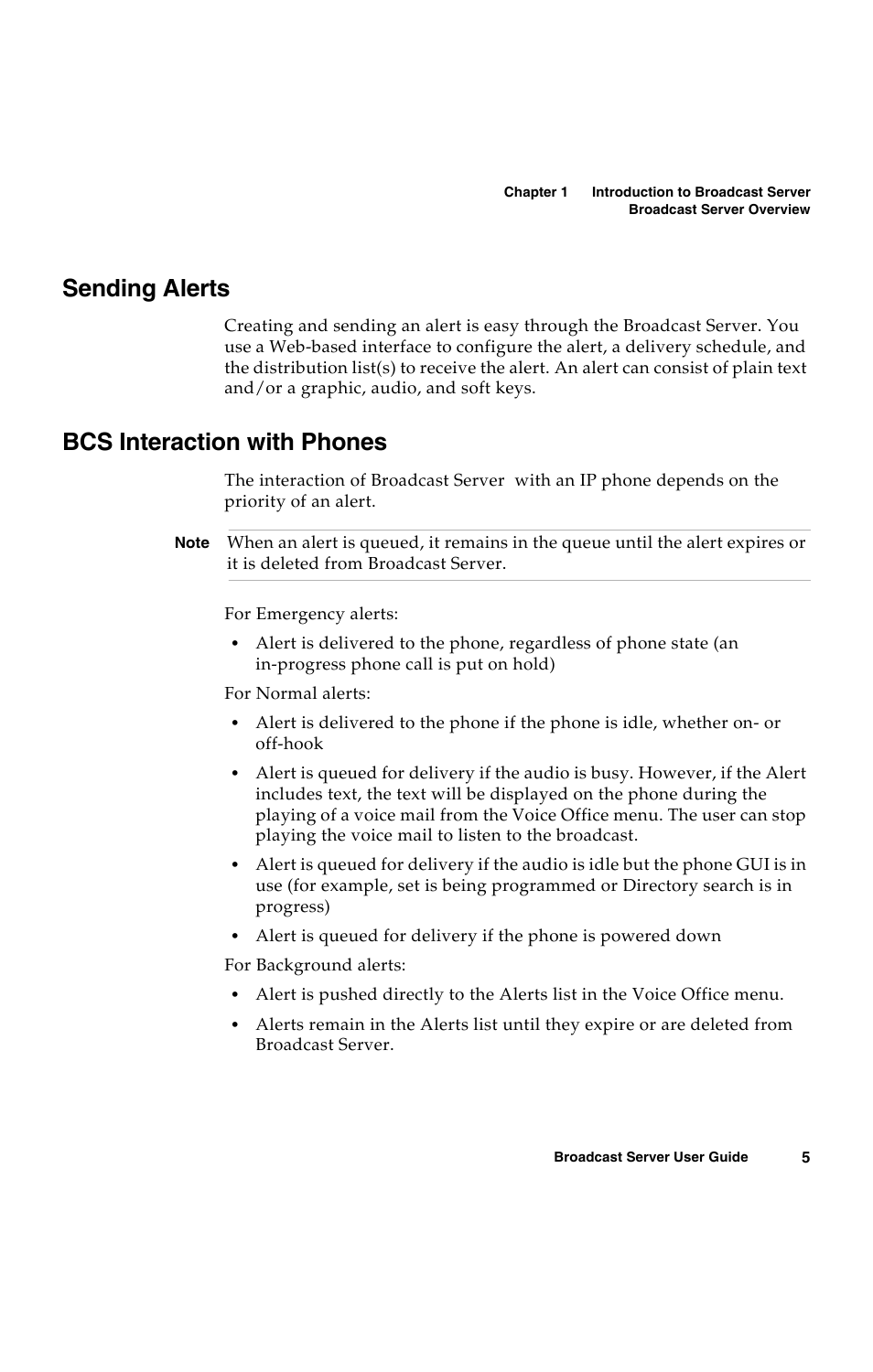 Sending alerts, Bcs interaction with phones | Avaya 16-300272 User Manual | Page 13 / 82