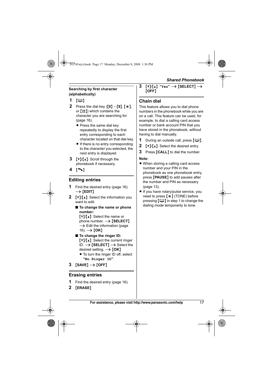 Panasonic KXTG7431 User Manual | Page 17 / 60