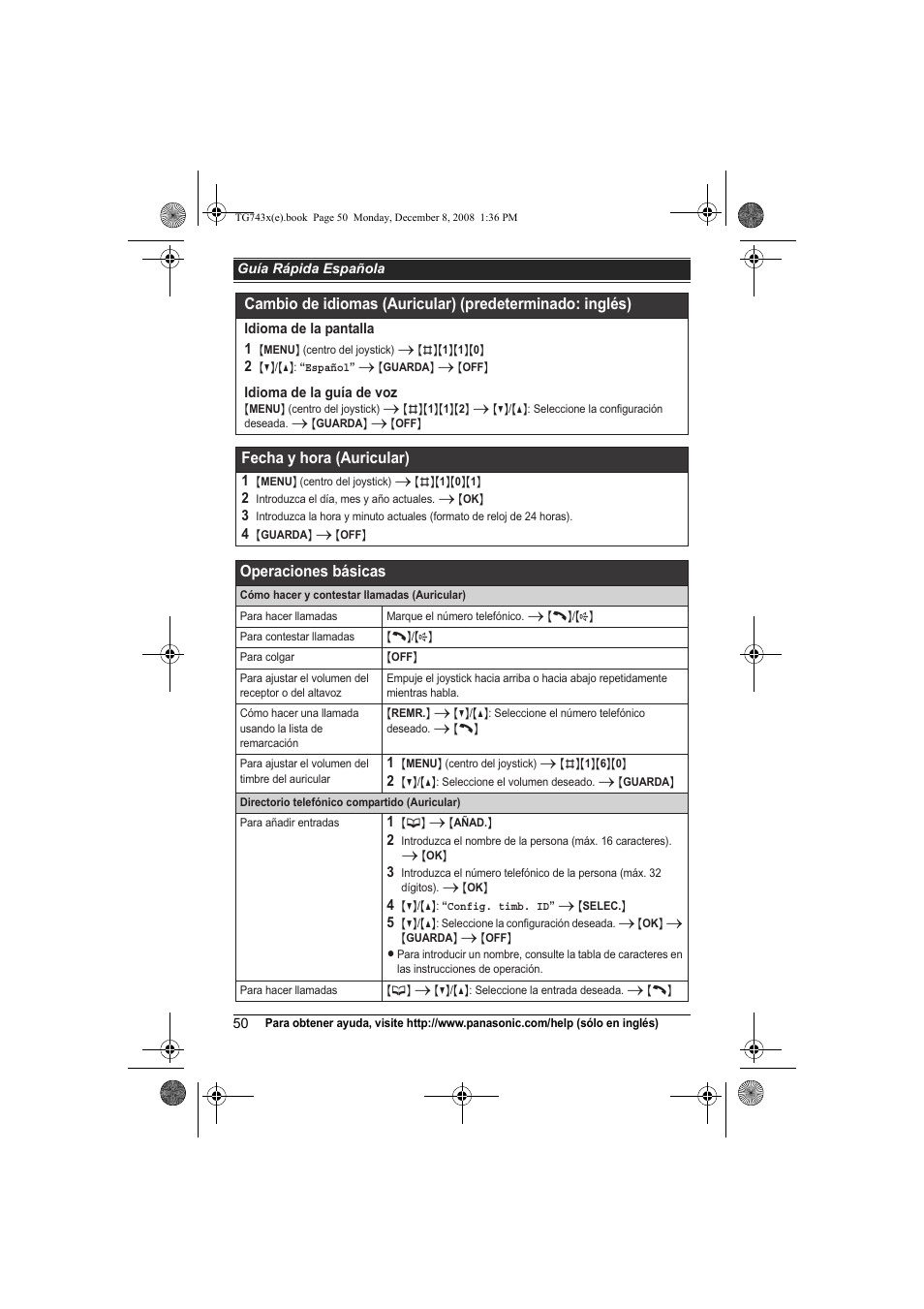 Panasonic KXTG7431 User Manual | Page 50 / 60