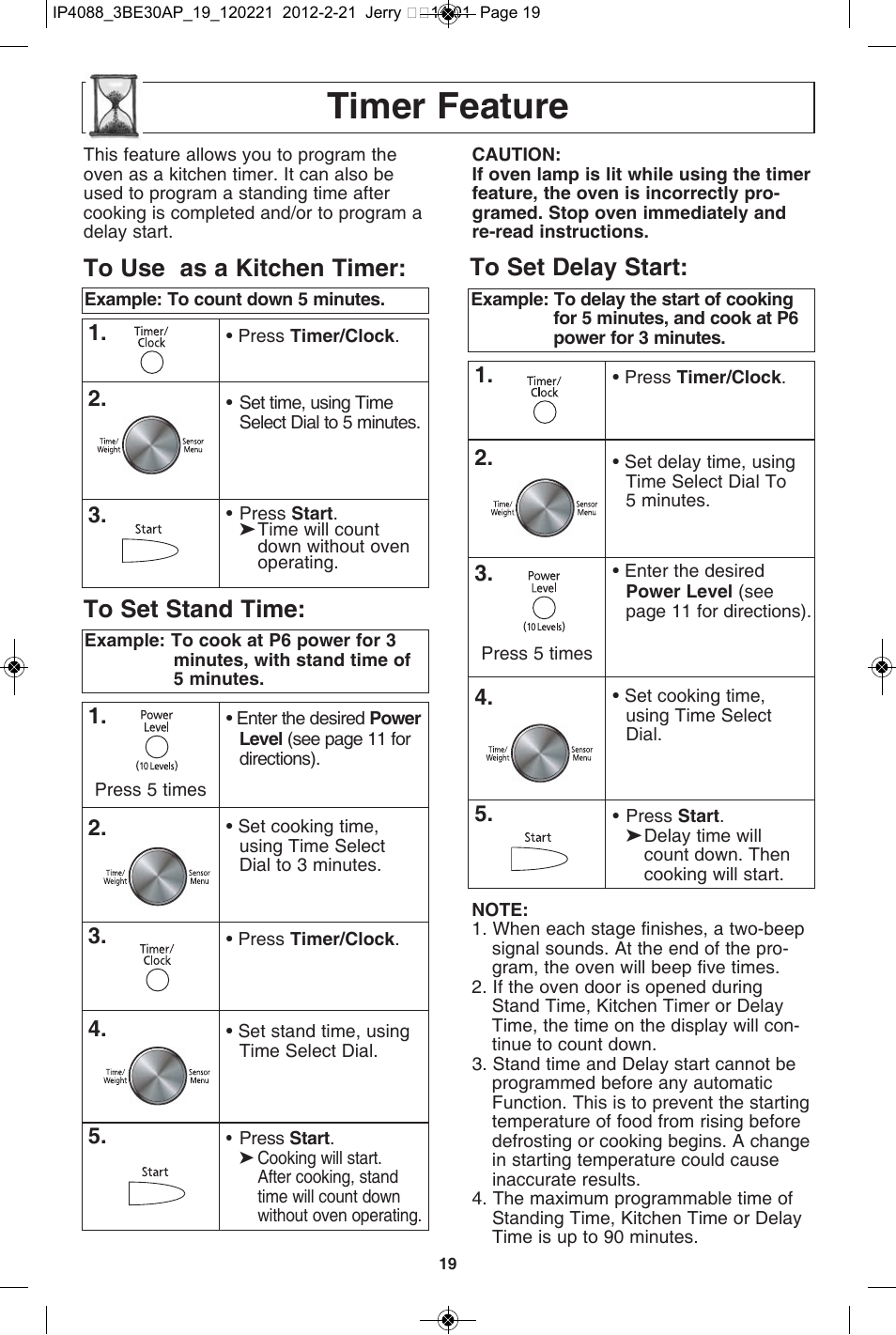 Timer feature | Panasonic NN-SD772S User Manual | Page 21 / 60