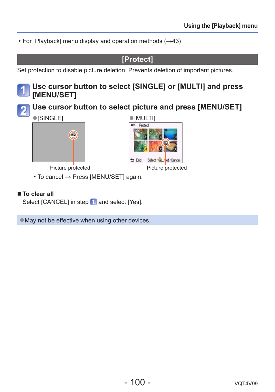 Protect | Panasonic DMC-LZ30K User Manual | Page 100 / 128