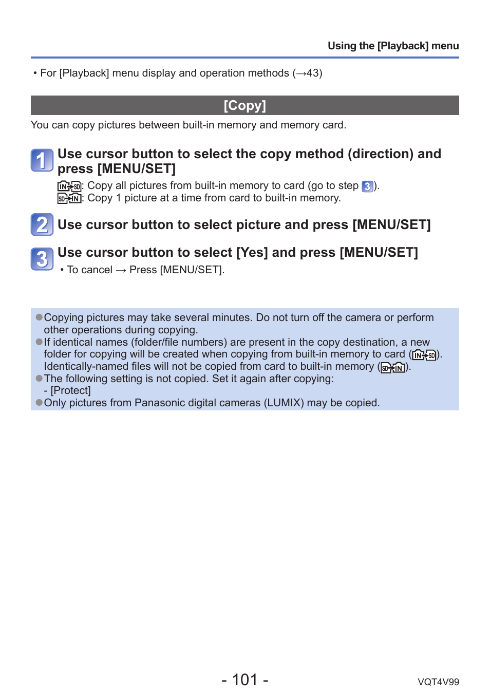 Copy | Panasonic DMC-LZ30K User Manual | Page 101 / 128