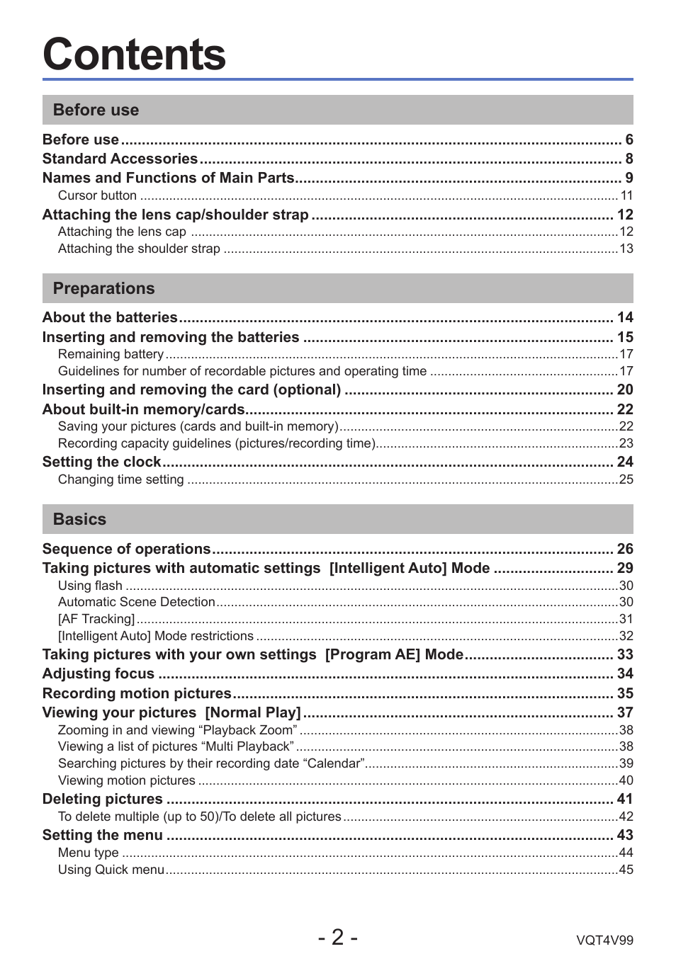 Panasonic DMC-LZ30K User Manual | Page 2 / 128