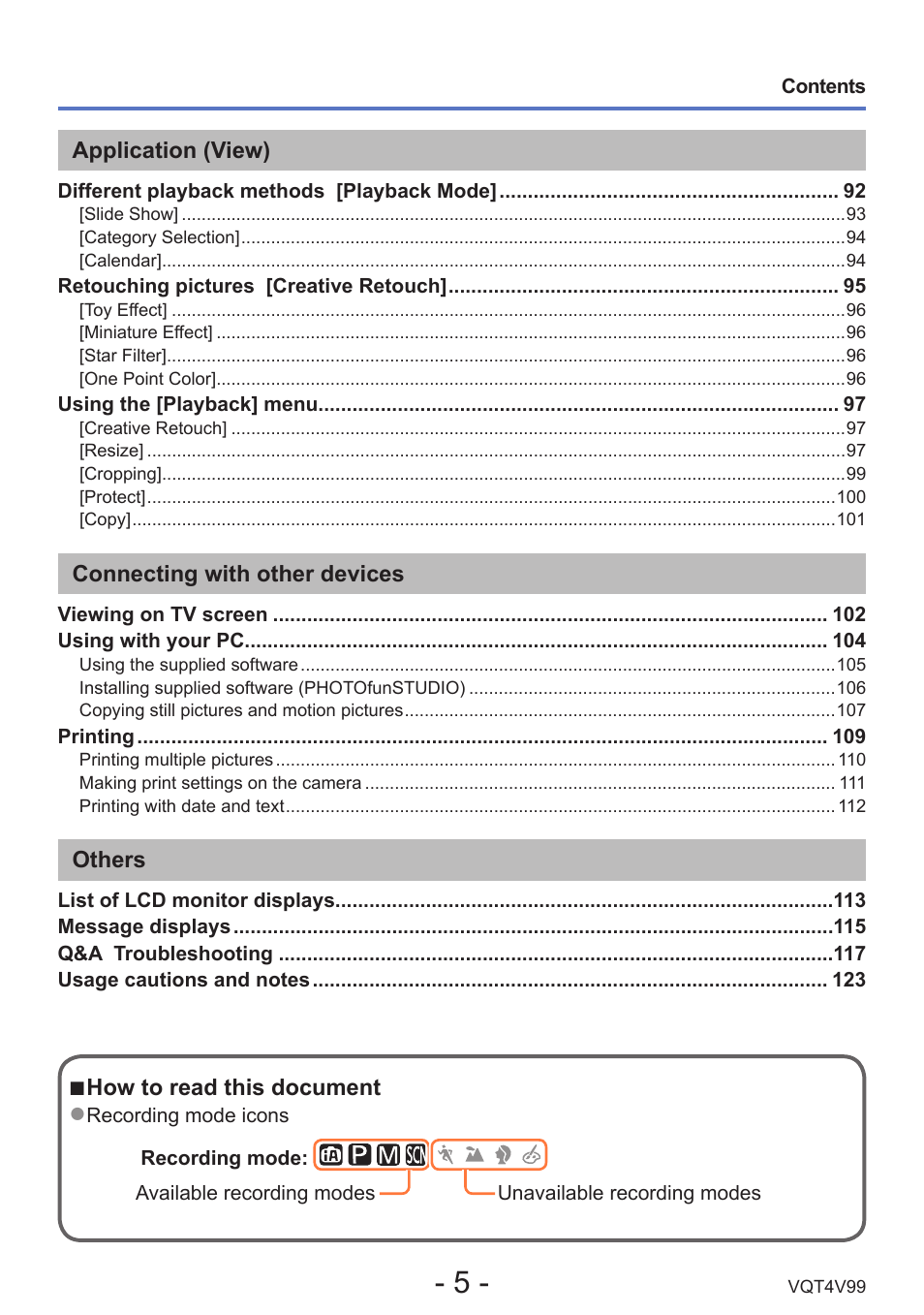 Panasonic DMC-LZ30K User Manual | Page 5 / 128