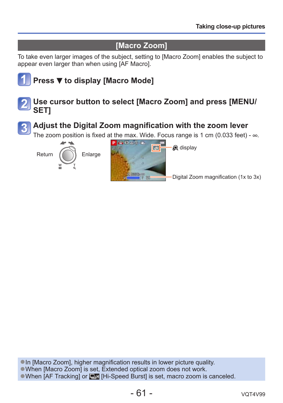 Macro zoom | Panasonic DMC-LZ30K User Manual | Page 61 / 128