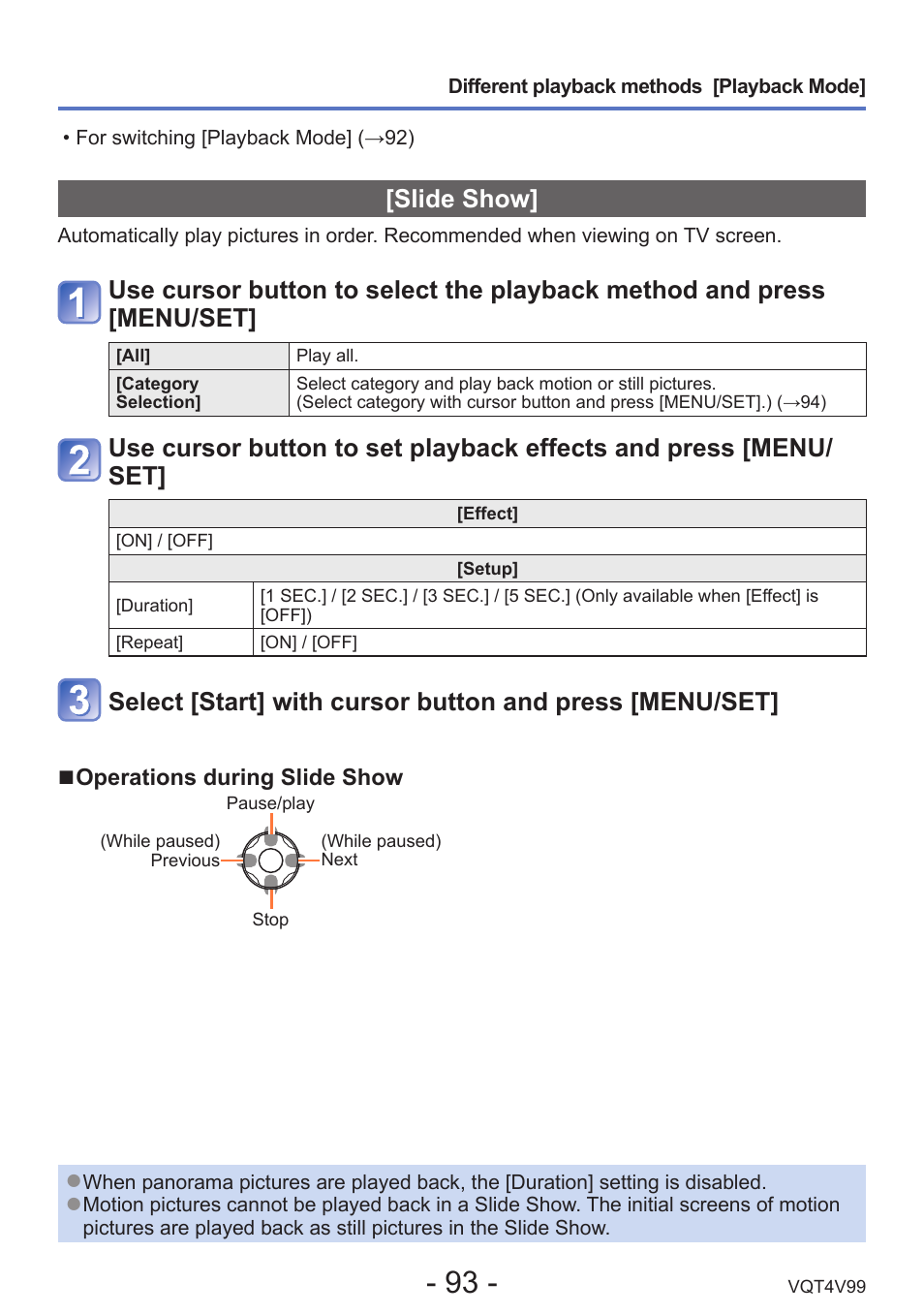 Slide show, Slide show] (→93) | Panasonic DMC-LZ30K User Manual | Page 93 / 128