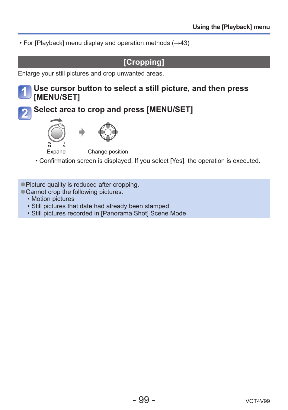 Cropping | Panasonic DMC-LZ30K User Manual | Page 99 / 128