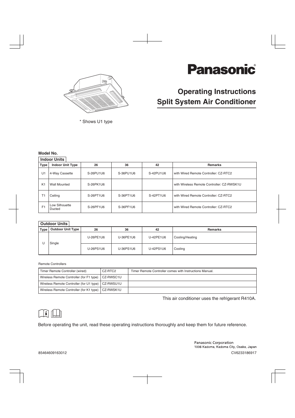 Panasonic 26PST1U6 User Manual | 28 pages