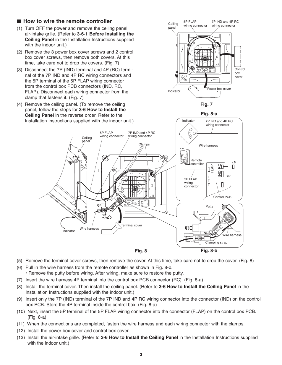 How to wire the remote controller | Panasonic KE18NB4U User Manual | Page 4 / 7