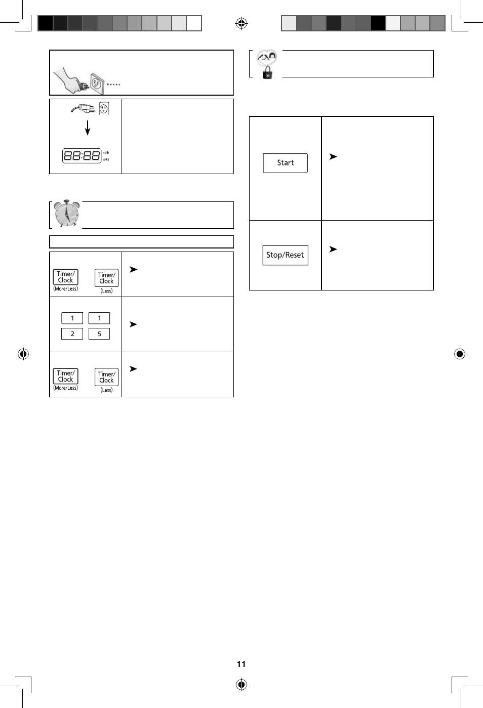 Starting to use your oven, Setting the clock, Child safety lock | Panasonic NN-SN643S User Manual | Page 13 / 32