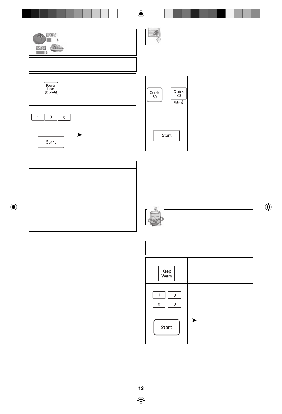 Selecting power & cook time, Quick 30 feature, Keep warm feature | Panasonic NN-SN643S User Manual | Page 15 / 32