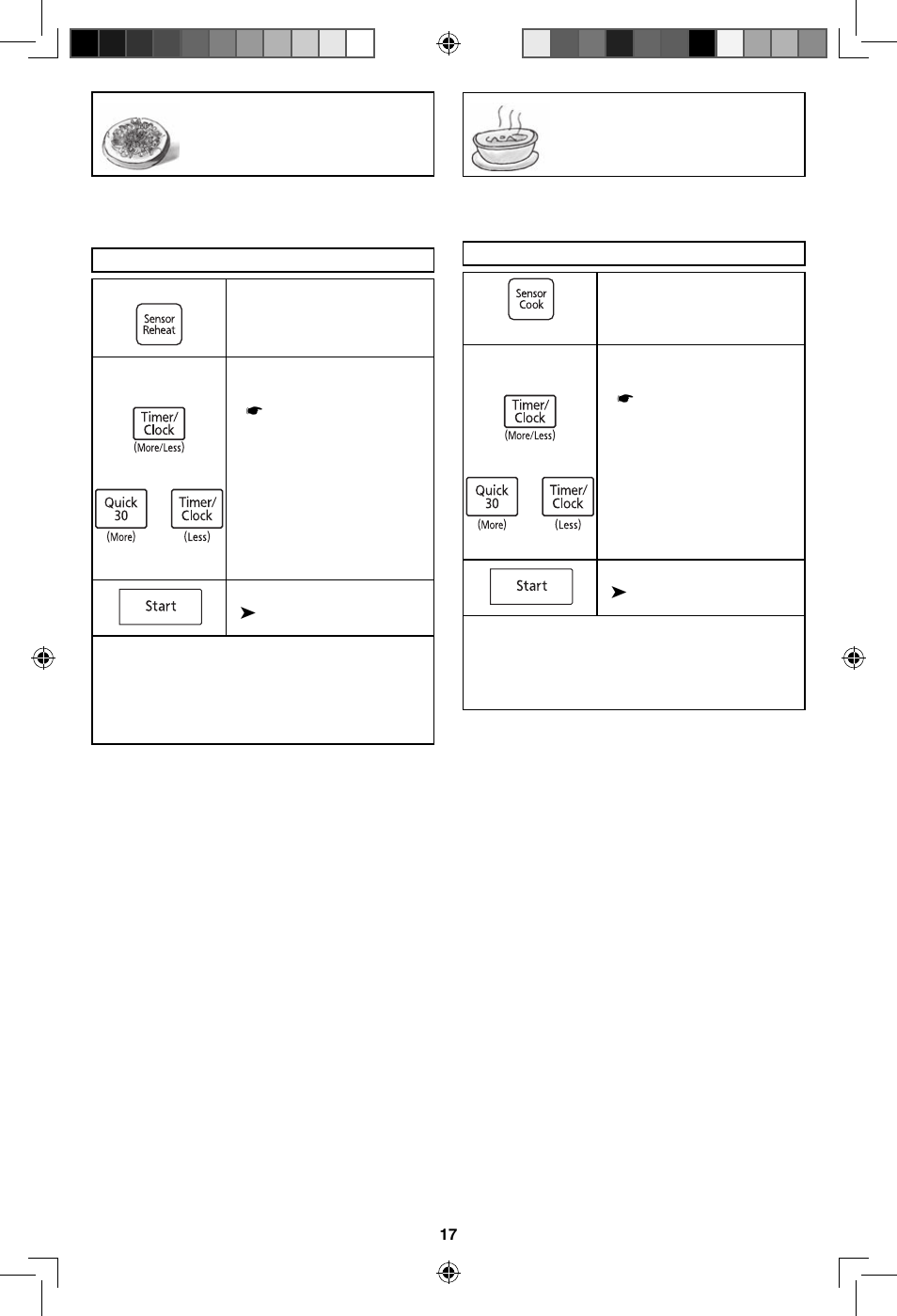 Sensor reheat feature, Sensor cook feature | Panasonic NN-SN643S User Manual | Page 19 / 32