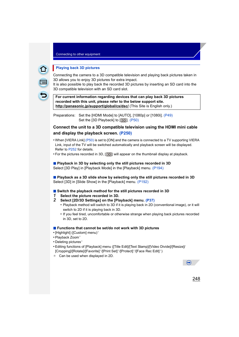 P248 | Panasonic DMC-GH3KBODY User Manual | Page 248 / 319