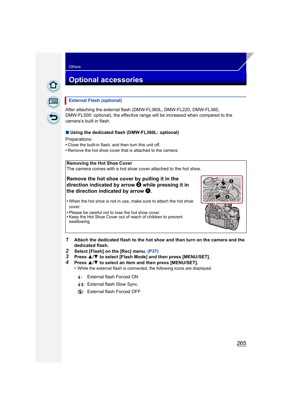 Others, Optional accessories, Ver) | P265), P265 | Panasonic DMC-GH3KBODY User Manual | Page 265 / 319