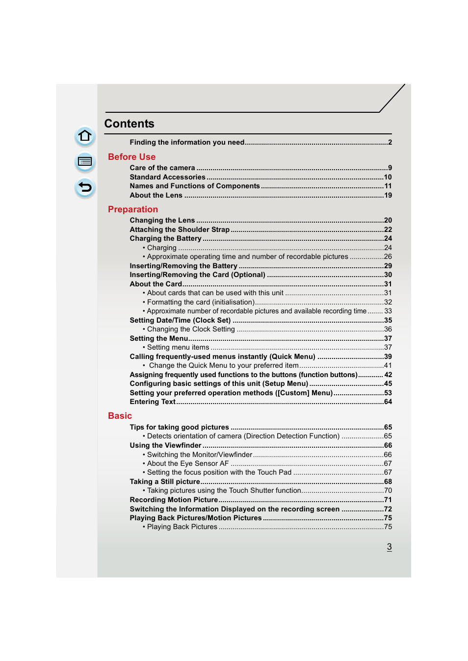 Panasonic DMC-GH3KBODY User Manual | Page 3 / 319
