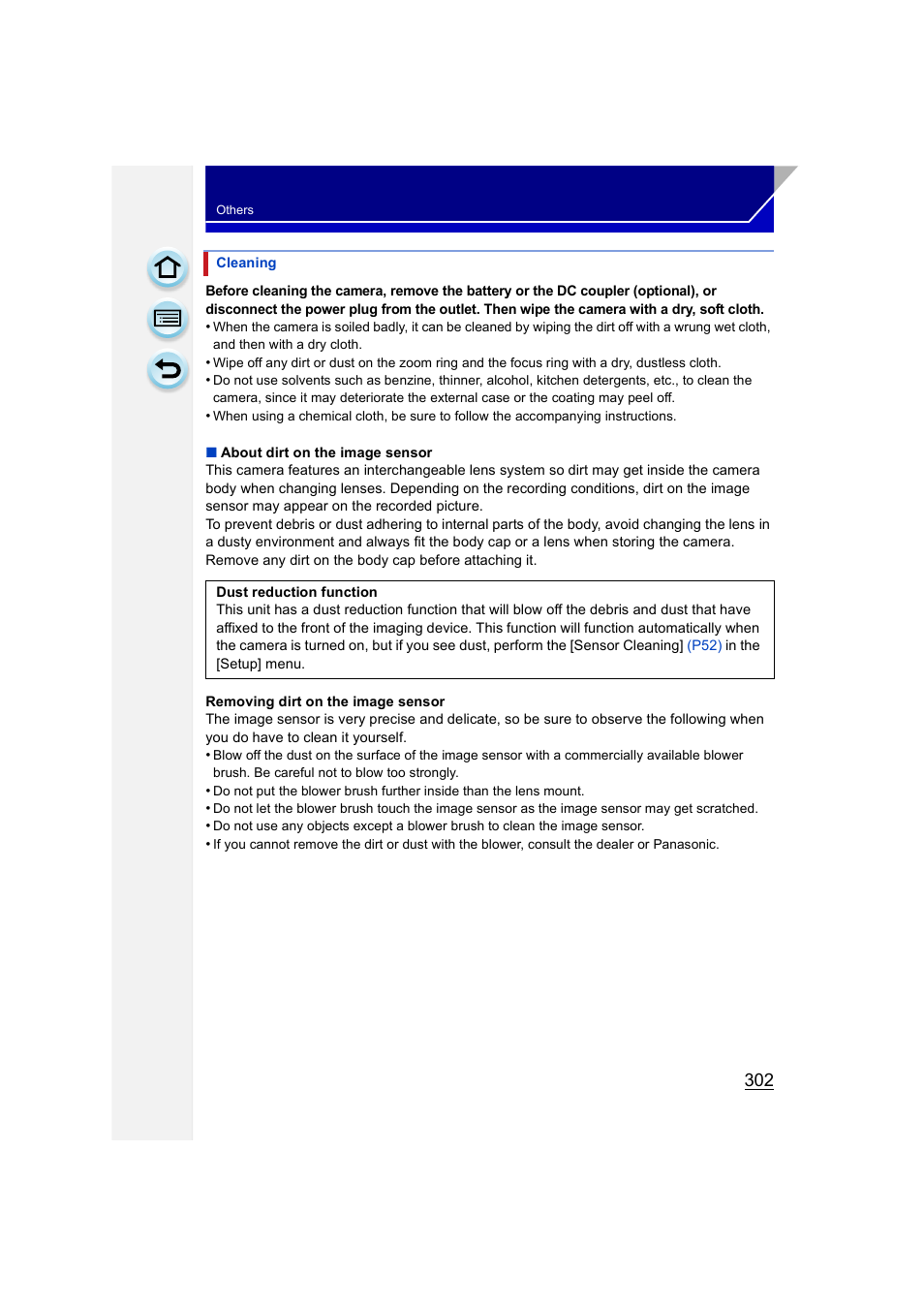 P302), P302 | Panasonic DMC-GH3KBODY User Manual | Page 302 / 319