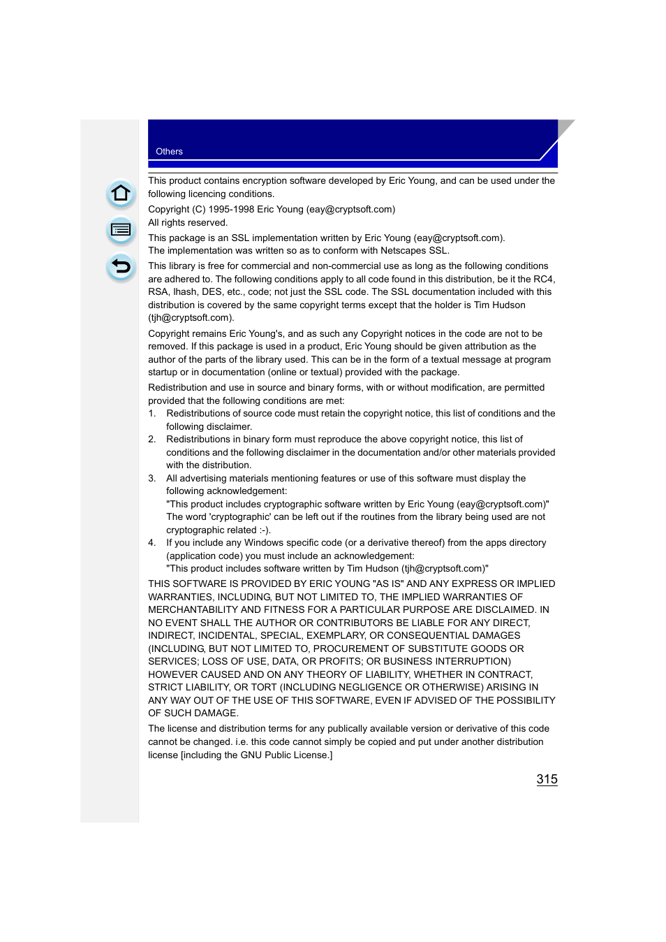 Panasonic DMC-GH3KBODY User Manual | Page 315 / 319