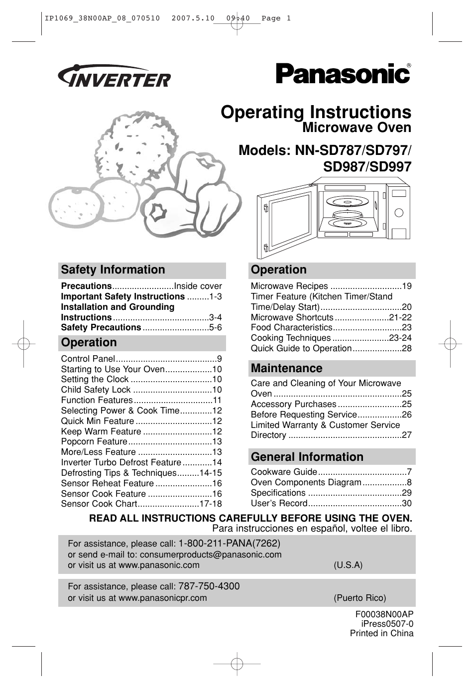 Panasonic NN-SD797S User Manual | 32 pages