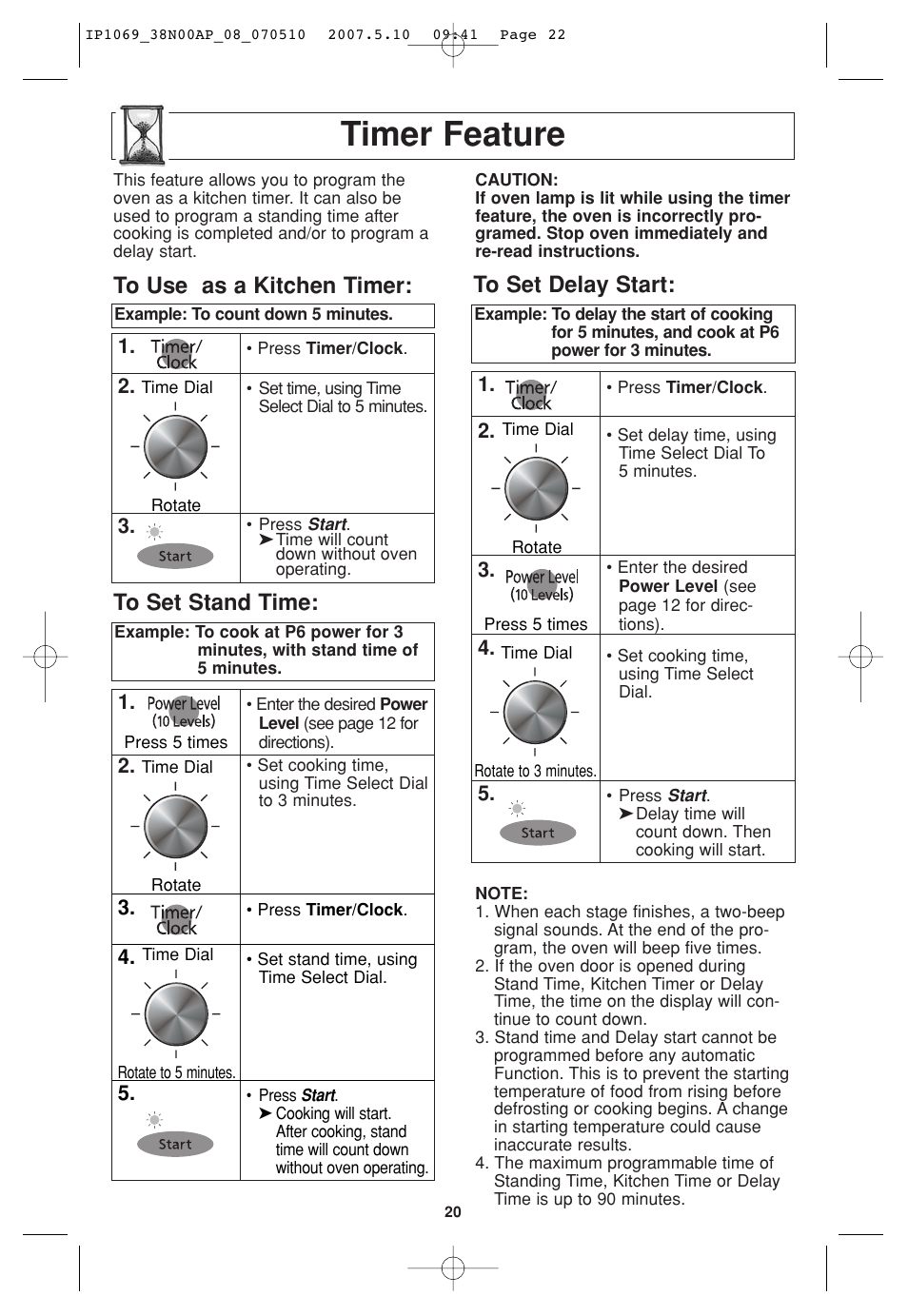 Timer feature | Panasonic NN-SD797S User Manual | Page 22 / 32