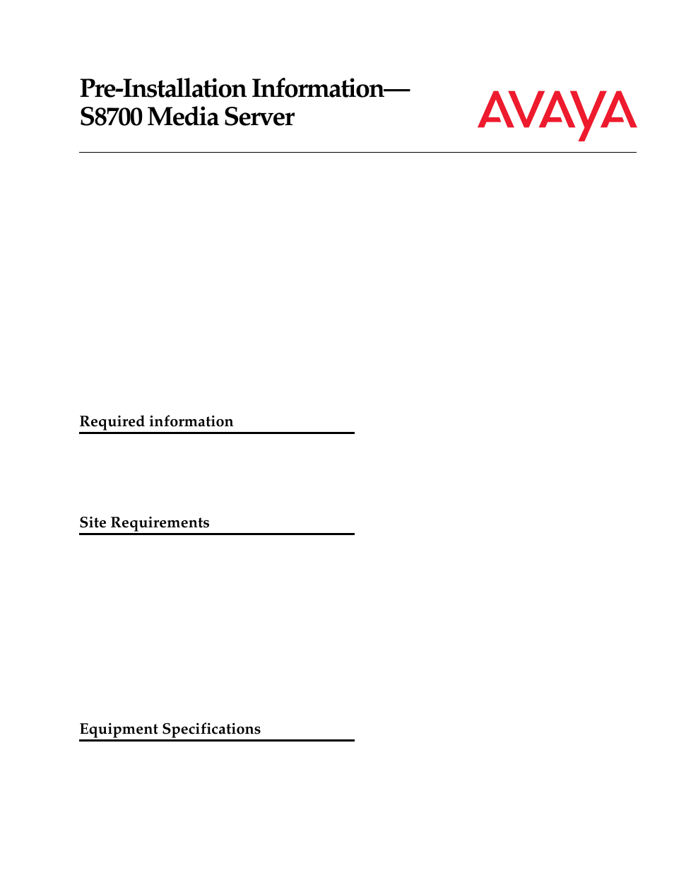 Avaya S8700 User Manual | 8 pages