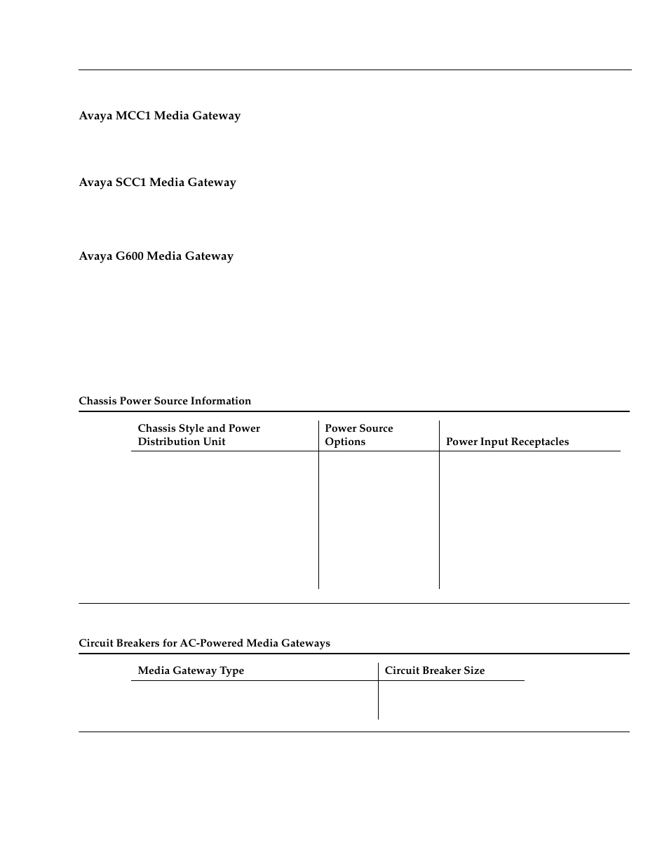 Avaya mcc1 media gateway, Avaya g600 media gateway | Avaya S8700 User Manual | Page 3 / 8