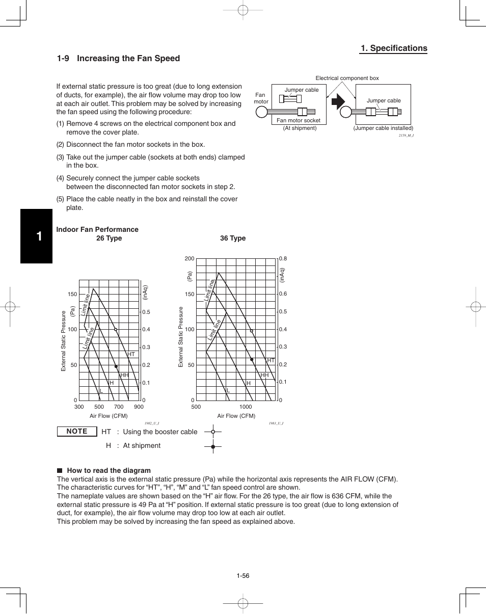 9 increasing the fan speed, Specifications 1-9 increasing the fan speed | Panasonic 36PSU1U6 User Manual | Page 62 / 198