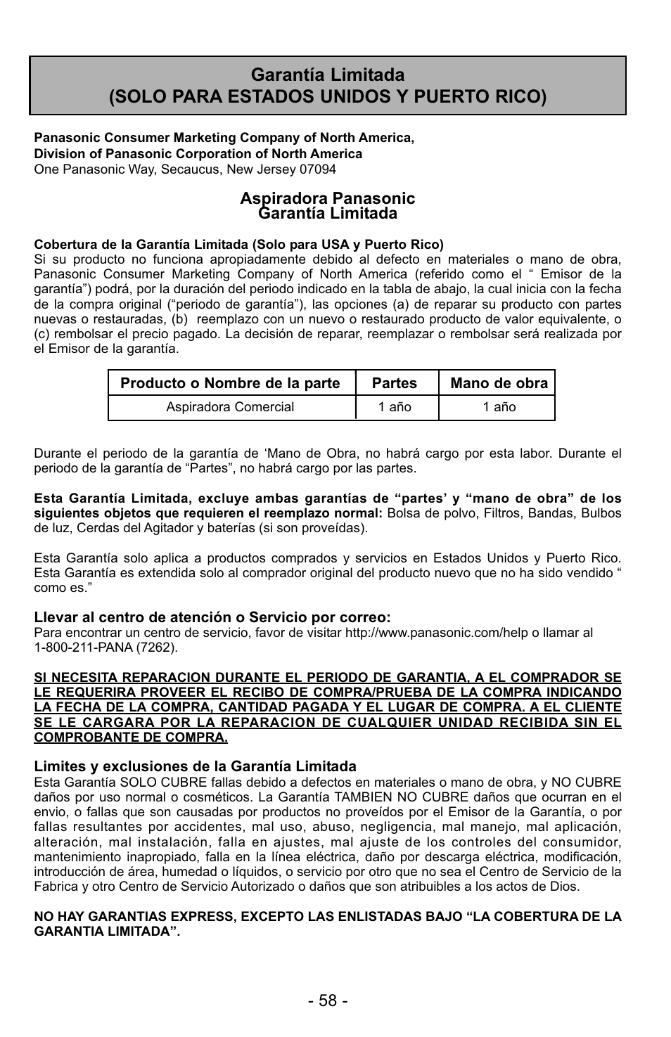 Panasonic MC-GG523 User Manual | Page 58 / 60