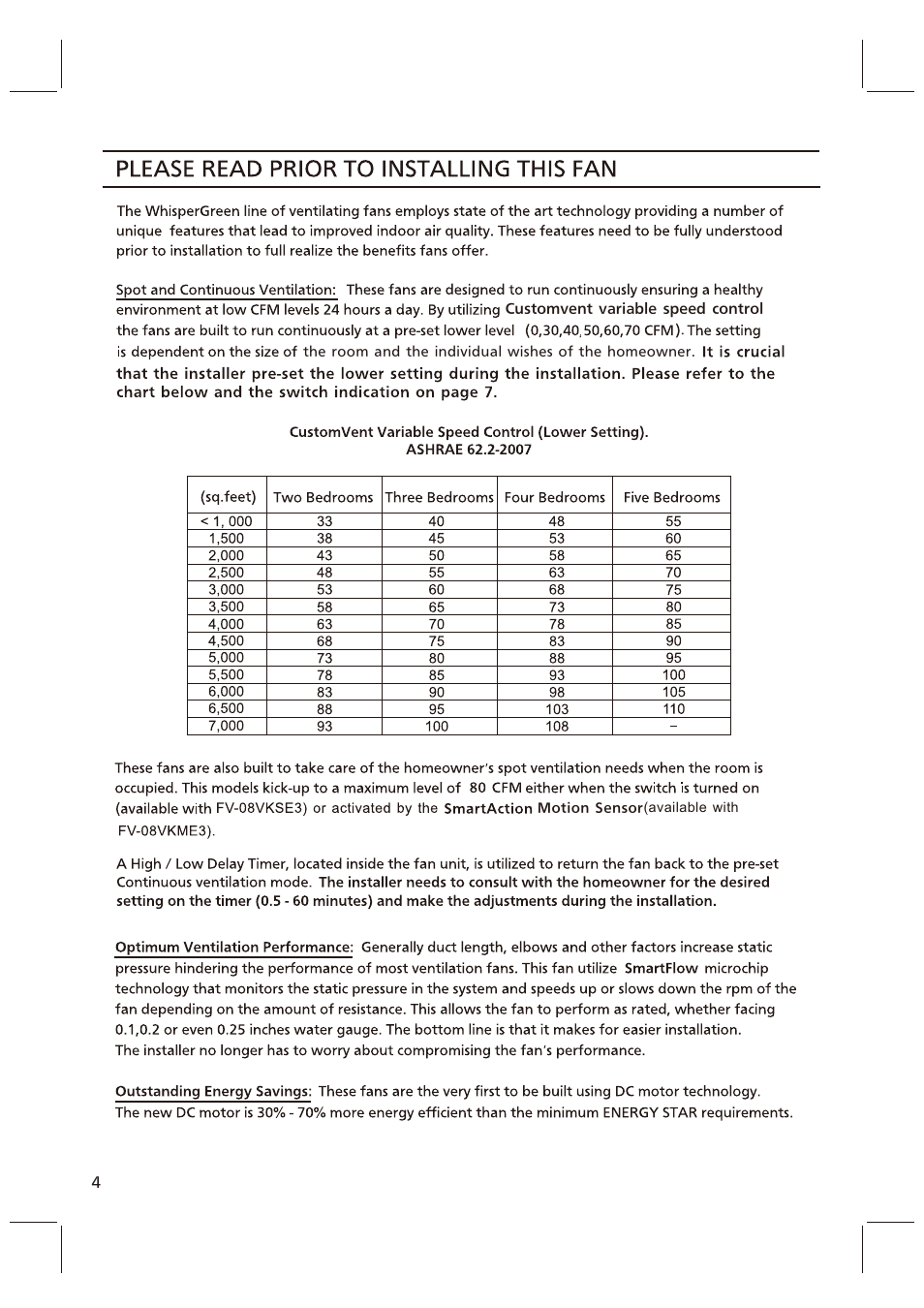 Please read prior to installing this fan | Panasonic FV-08VKME3 User Manual | Page 4 / 12