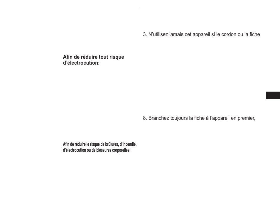 Consignesdesécuritéimportantes, Danger, Misesengarde | Conservezlesprésentesinstructions | Panasonic ES-LV81-K User Manual | Page 15 / 44