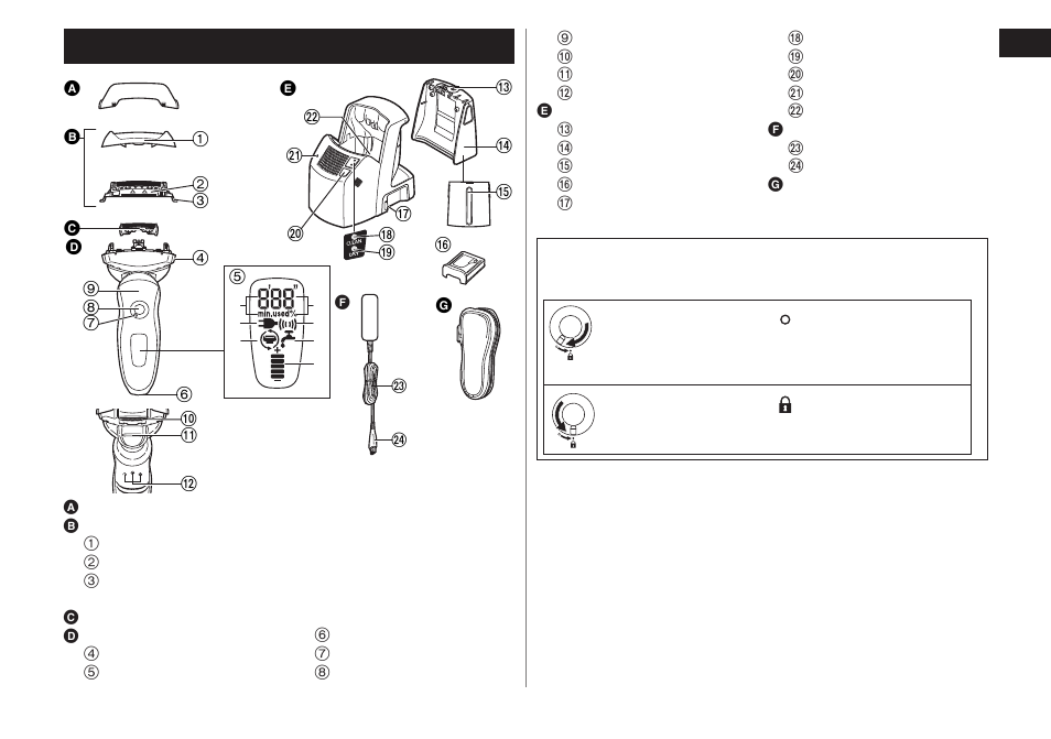 Partsidentification | Panasonic ES-LV81-K User Manual | Page 5 / 44