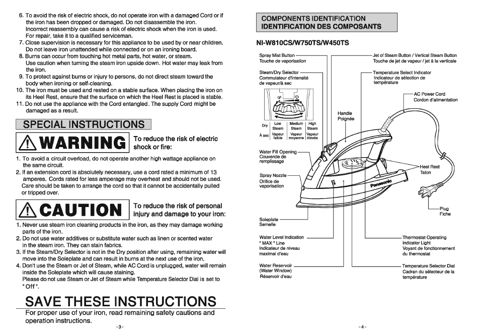 Panasonic NI-W810CS User Manual | Page 4 / 13