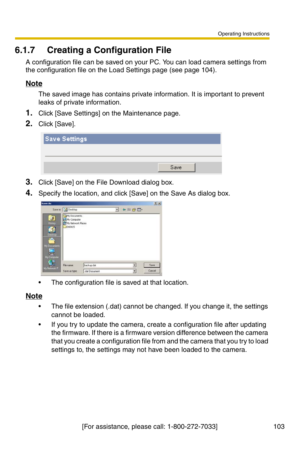 7 creating a configuration file | Panasonic BL-C1A User Manual | Page 103 / 141