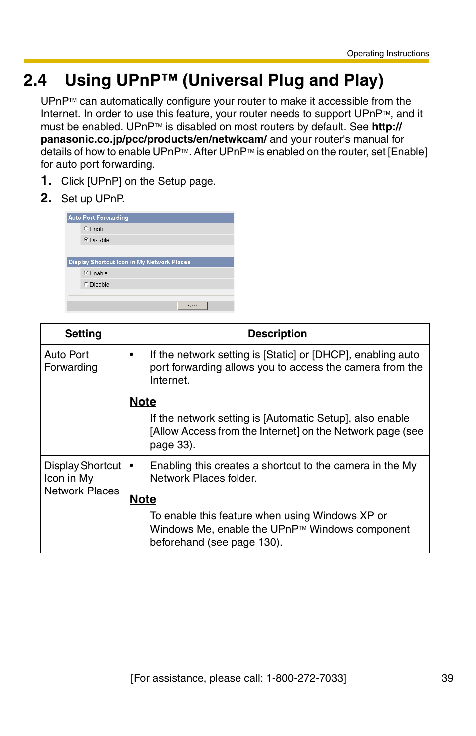 4 using upnptm (universal plug and play), 4 using upnp™ (universal plug and play) | Panasonic BL-C1A User Manual | Page 39 / 141
